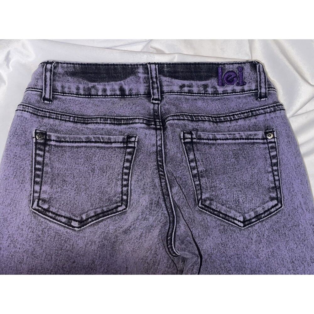 L.E.I. Juniors Jegging Pants Size 1 Purple Emma Skinny Flat Front Slim Leg Zip